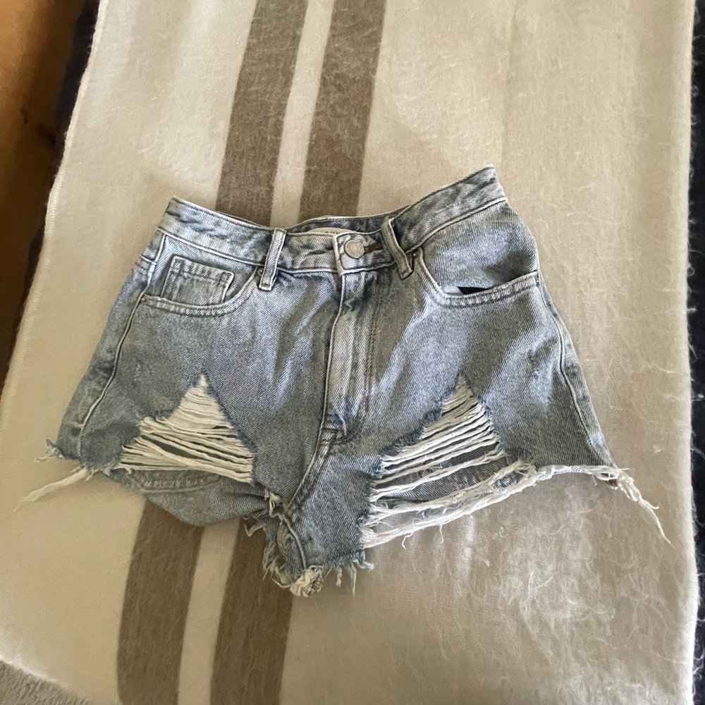 PacSun Light Blue Distressed Jean Shorts